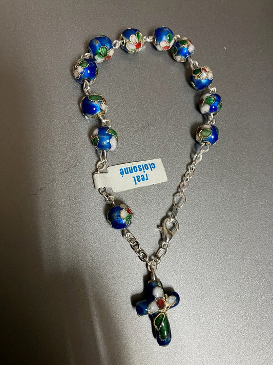 Cloisonne Bead Bracelet or Auto Rosary