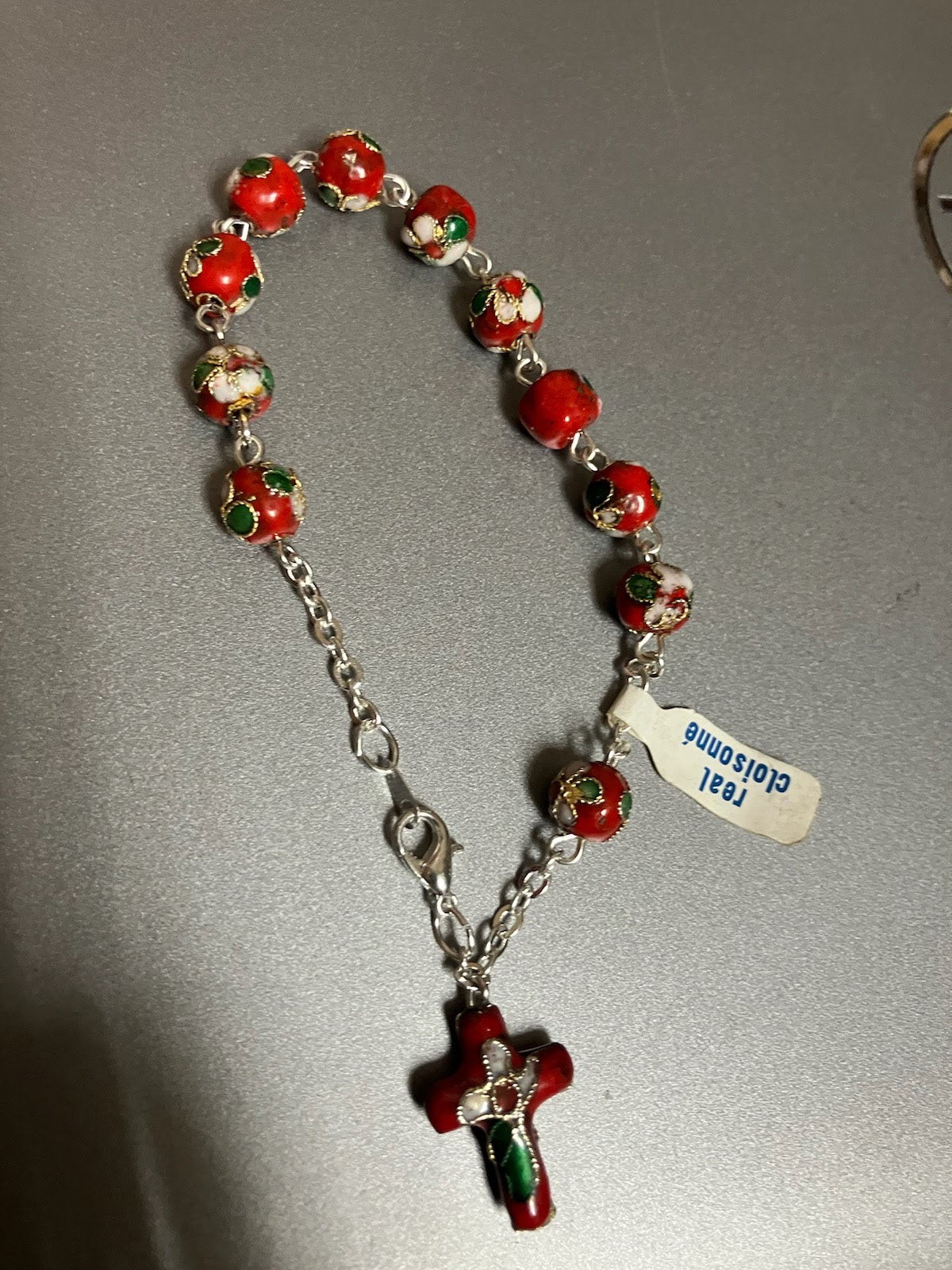 Cloisonne Bead Bracelet or Auto Rosary