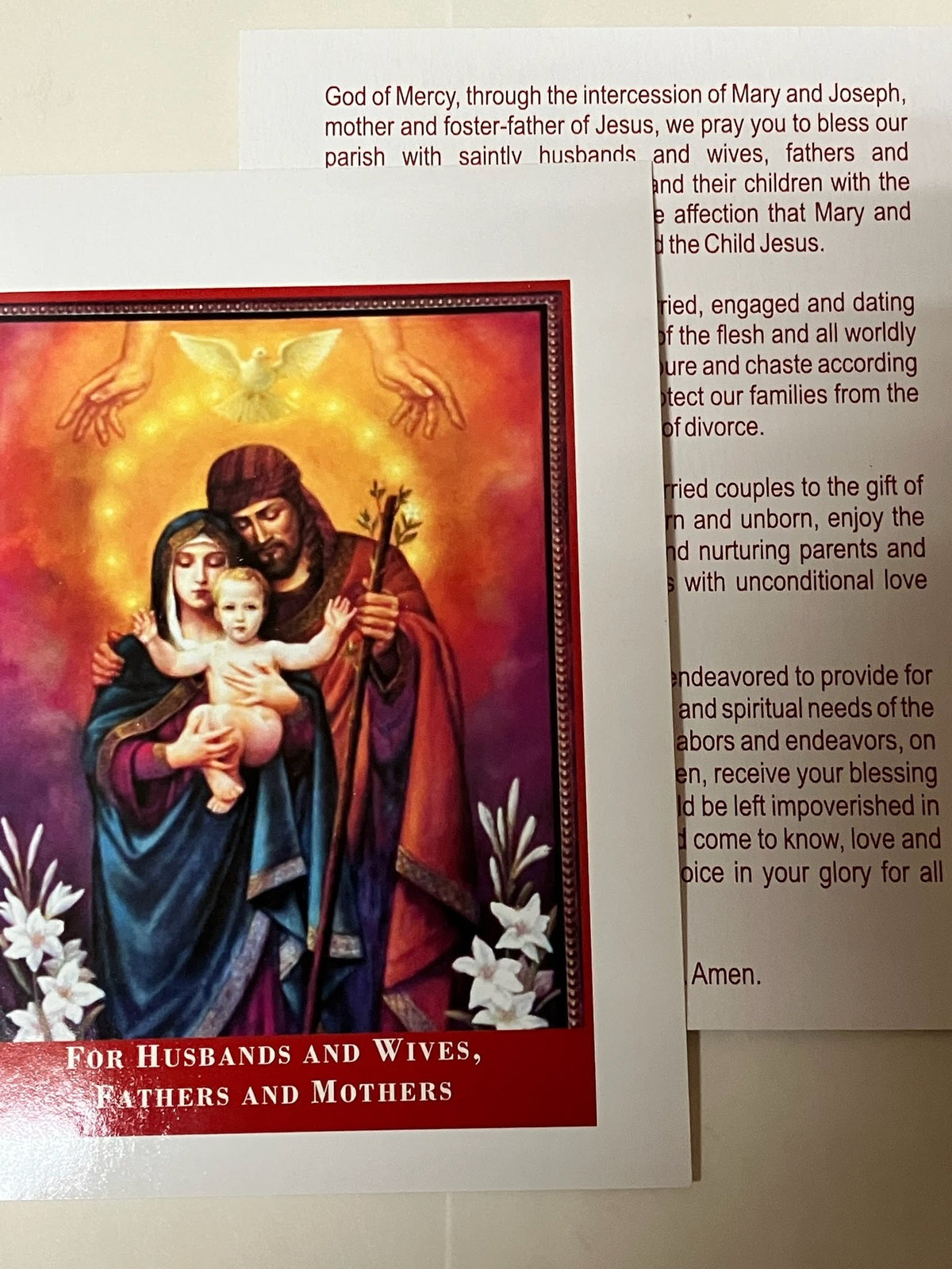 Holy Family Prayer for Spouses and Parents