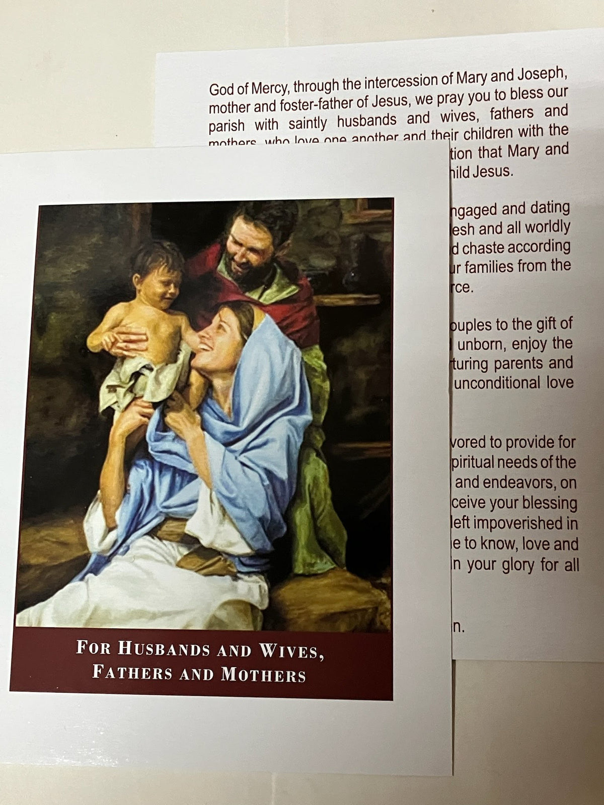Holy Family Prayer for Spouses and Parents