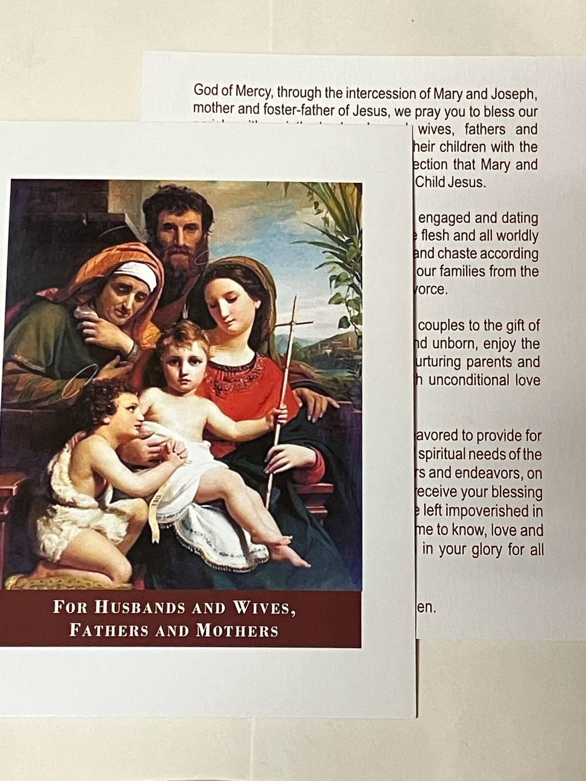 Holy Family Prayer for Spouses and Parents