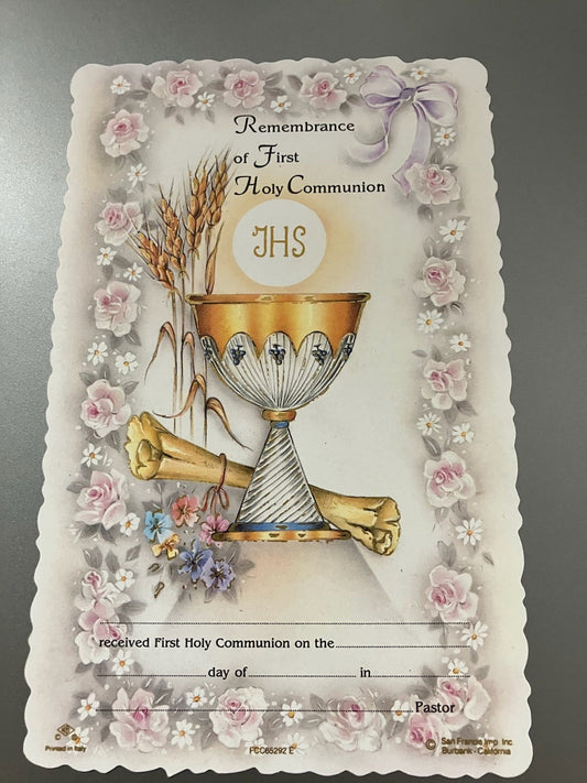 First Communion Remembrance Card - Limited Supply