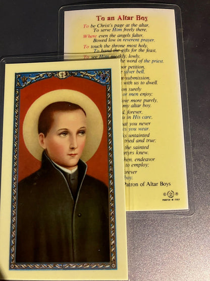 St. John Berchmans Holy Card - To an Altar Boy