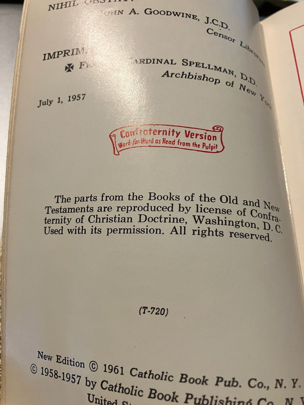 USED: Saint Joseph Continuous Sunday Missal - 1961 Edition