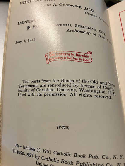 USED: Saint Joseph Continuous Sunday Missal - 1961 Edition