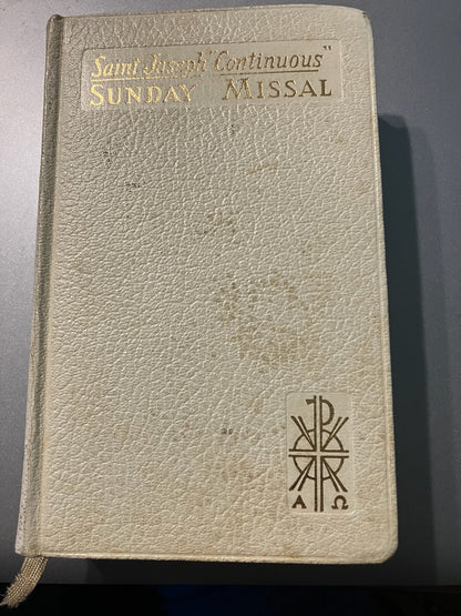 USED: Saint Joseph Continuous Sunday Missal - 1961 Edition