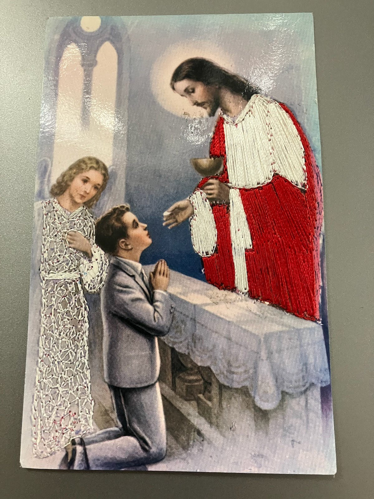 Embroidered First Communion Card for Boy - Last ones Available.
