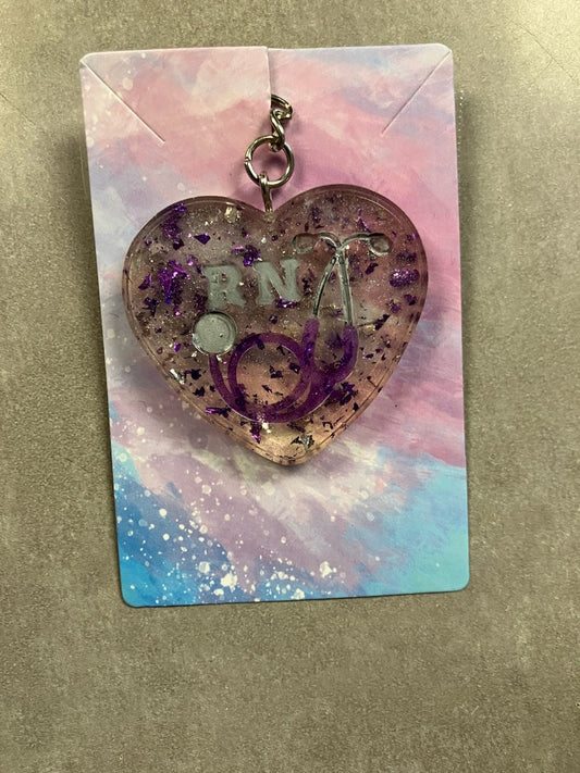 RN Heart Keychain