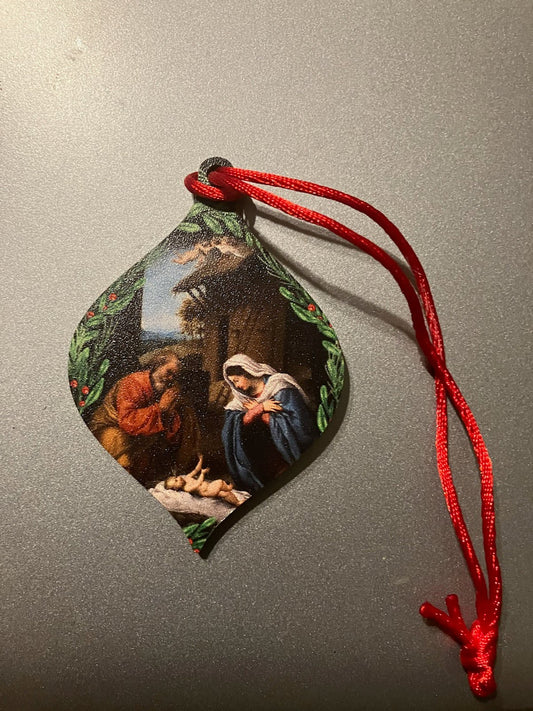 Christmas Nativity Wood Ornament