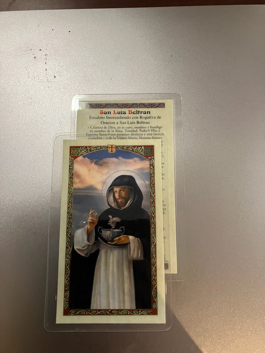 San Luis Beltran Holy Card in Spanish