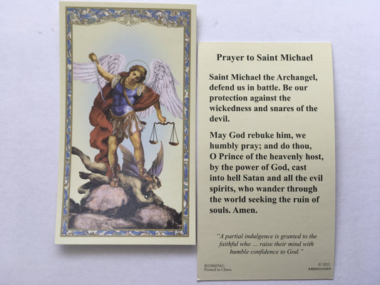 St. Michael - Holy Card - RS286