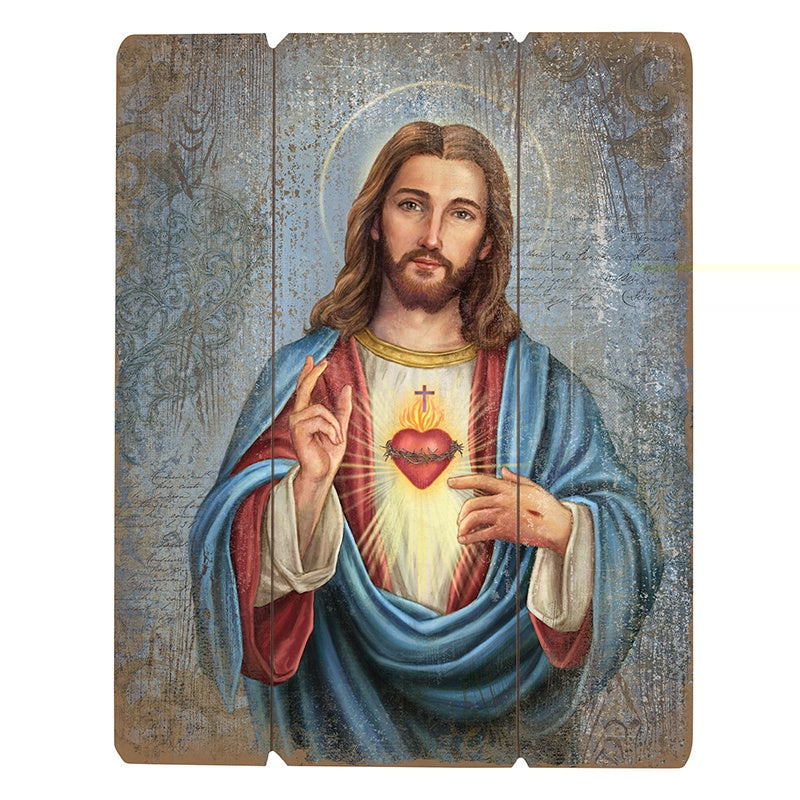 Sacred Heart of Jesus Wood Pallet Picture