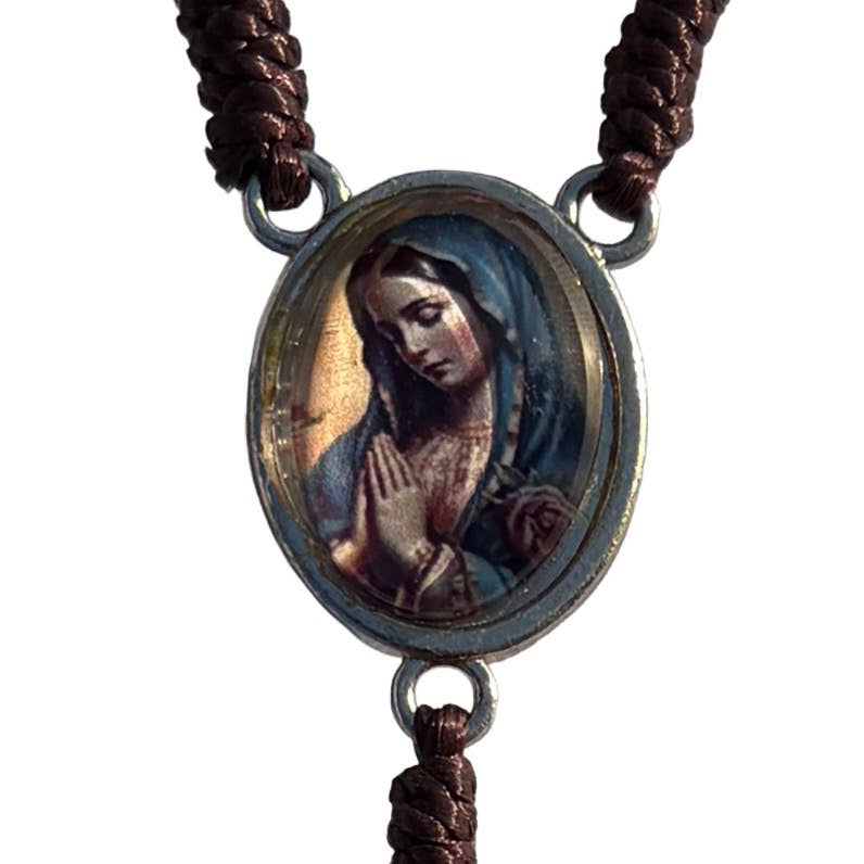 Limited Run: Our Lady of Guadalupe Rose Scented Wooden Rear-view Mirror Decade Rosary