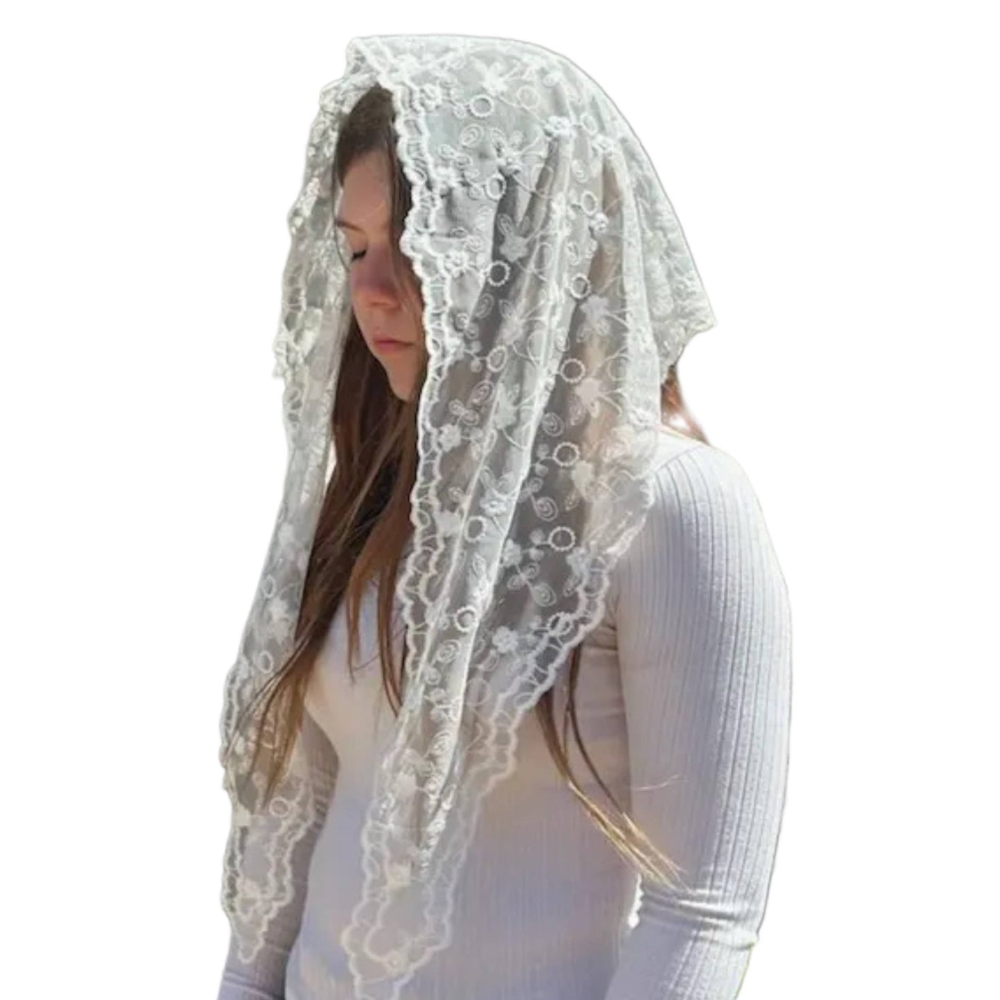St. Rebekah Church Veil - WHITE
