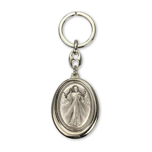 Divine Mercy and St. Christopher Movable Keychain