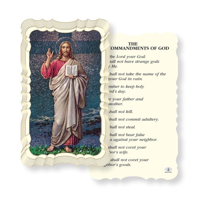 The Ten Commandments Holy Card