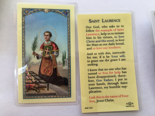 St. Lawrence - Holy Card