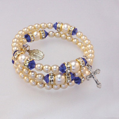 Spiral Rondelle Rosary Bracelet - Birthstone