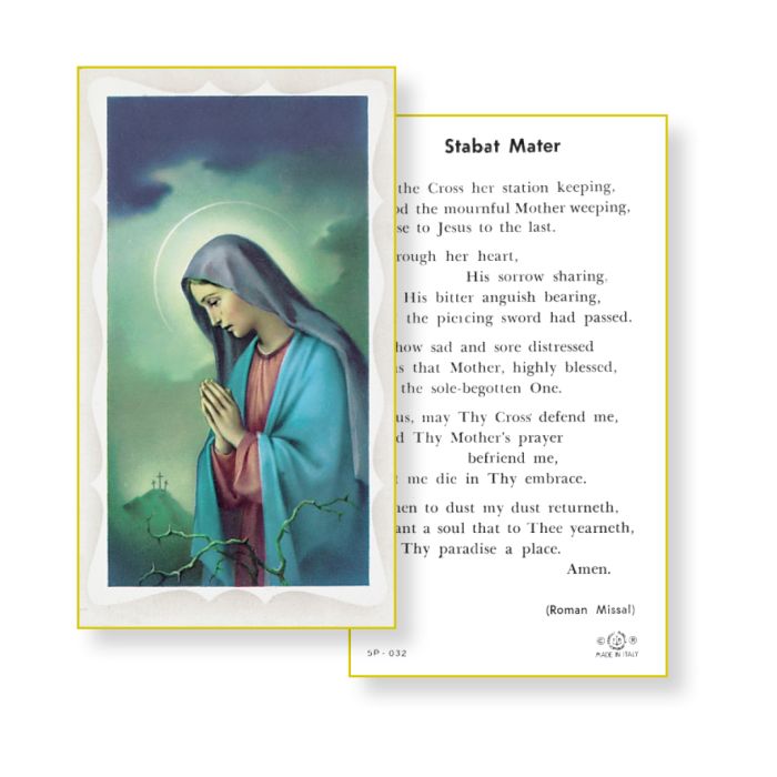 Prayer to the Mother of Sorrows Holy Card