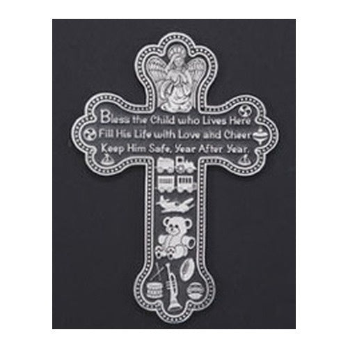 Pewter Wall Cross Child- 5.5 inch