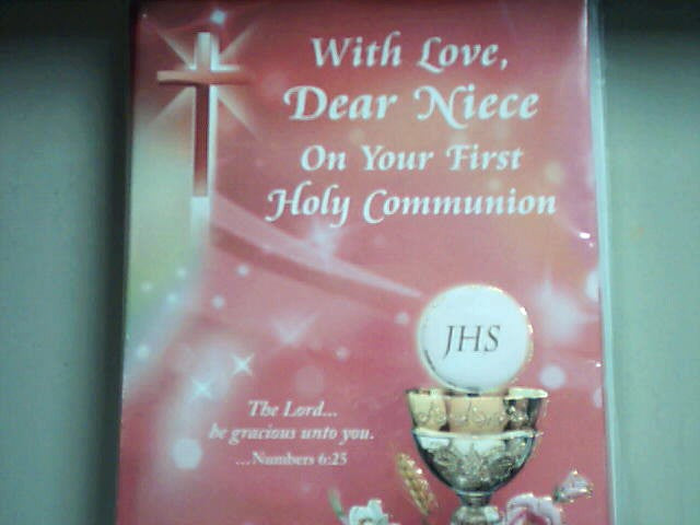 "With Love, Dear Niece, on you First Holy Communion" Card