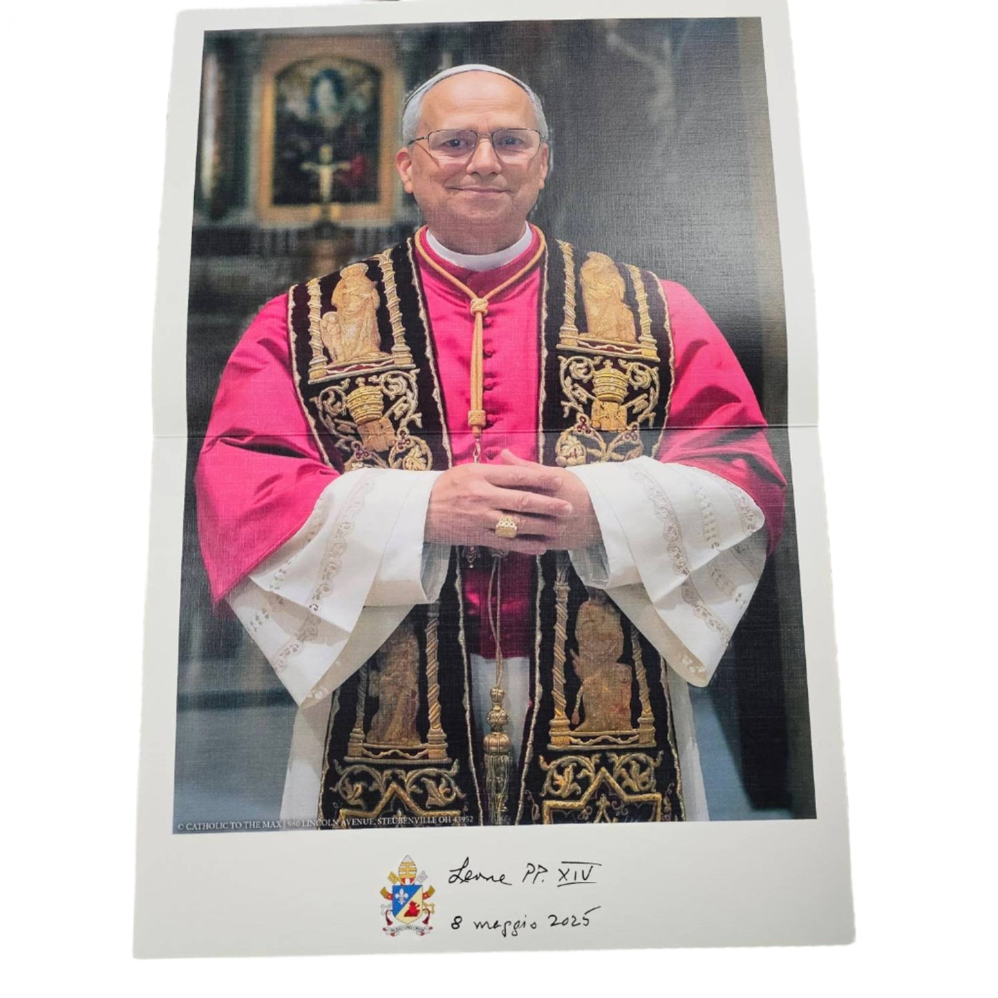 Pope Leo XIV Print, (Condition: Folded) Limited - 19" x 13"