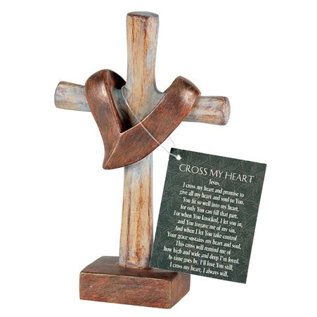 Cross my Heart - Resin Table Top Cross