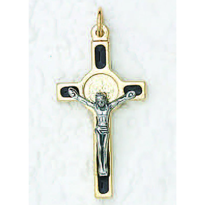 St. Benedict Crucifix 2 tone with Gold and Black