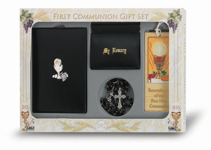Catholic First Collection First Communion Gift Set (Black or White) – St. Anthony's Catholic Gift ...