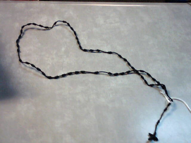 Corded rosary black macrame