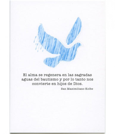 El alma se regenera en las sagradas aguas, tarjeta de bautismo - Greeting Card - Spanish Baptism Card