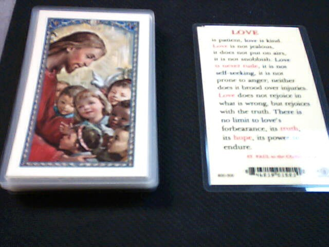 Love is patient, Love is kind...St. Paul to the Corinthians - Holy Card