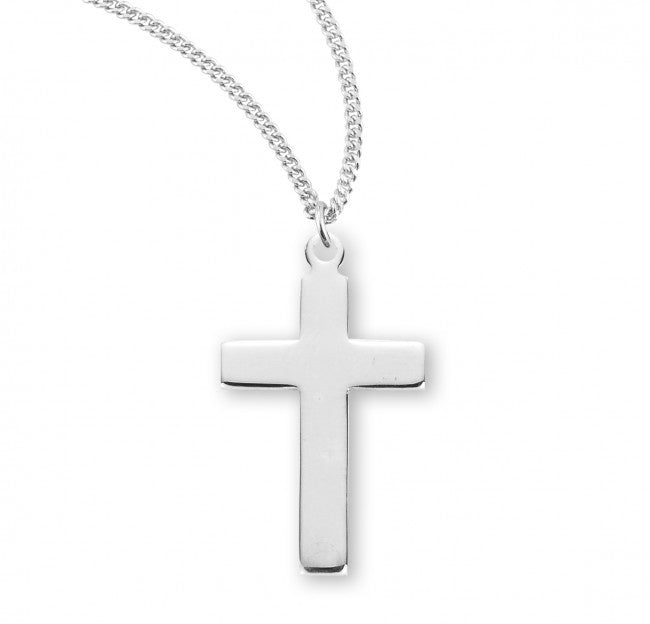 Plain Sterling Silver Cross - Necklace