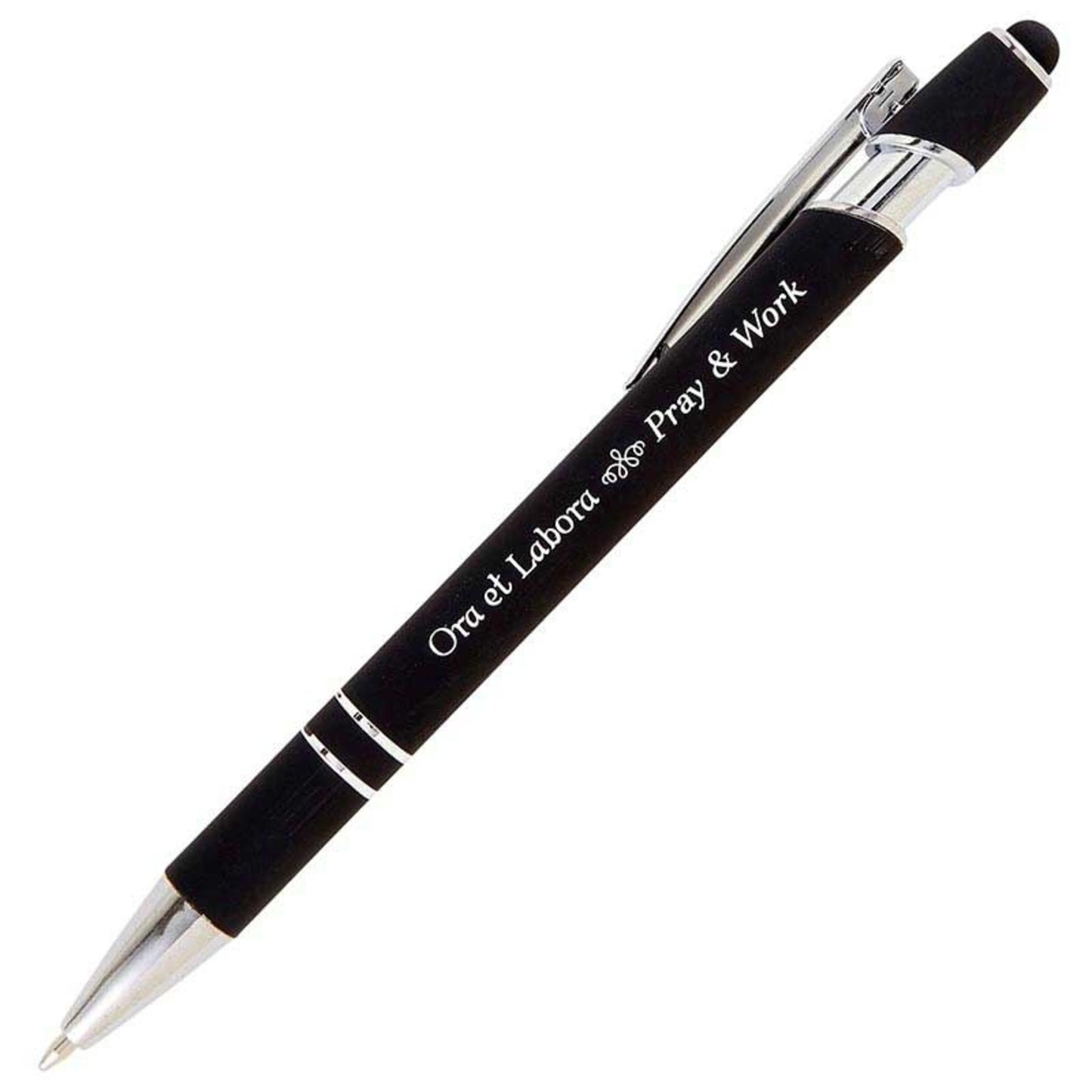 Black Stylus Pen : Ora Et Labora - Pray And Work