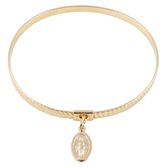 Bangle Bracelet With Miraculous Medal