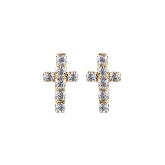 Austrian Crystal Cross Earrings