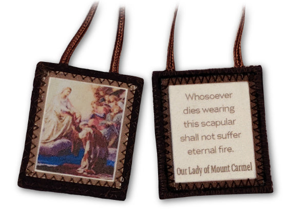 Brown Scapular with Miraculous Medal in Pocket