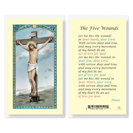 The Five Wounds Holy Card