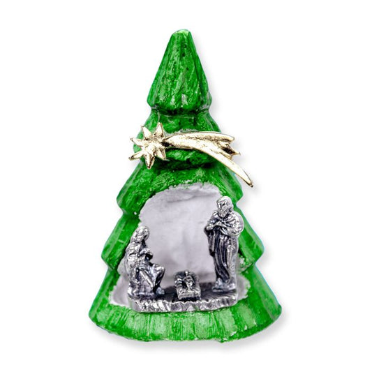 Christmas Tree Nativity with Metal Figurines - 2"