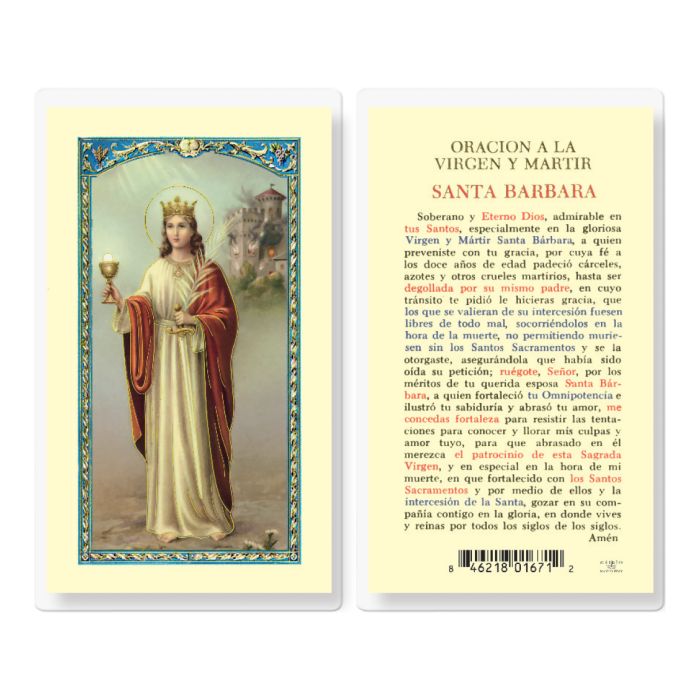 Santa Barbara Holy Card