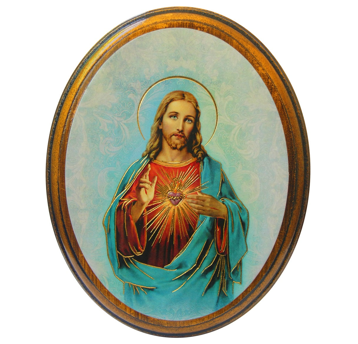 Sacred Heart of Jesus oval wall plaque