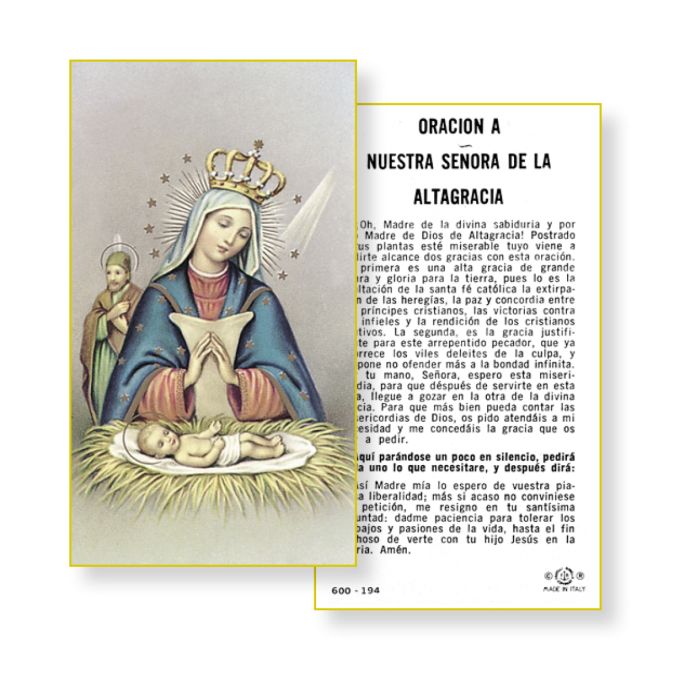 Senora de Altagracia - Holy Card