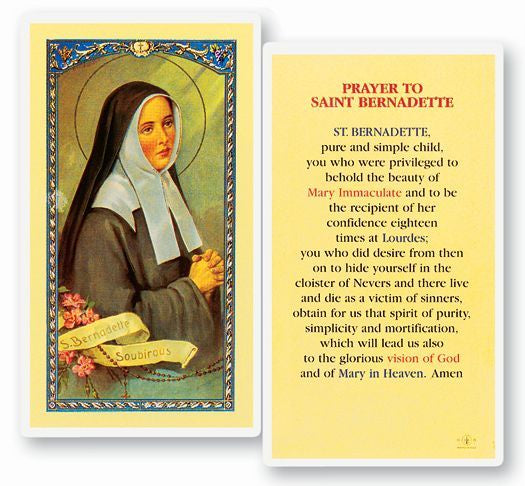 St. Bernadette Holy Card