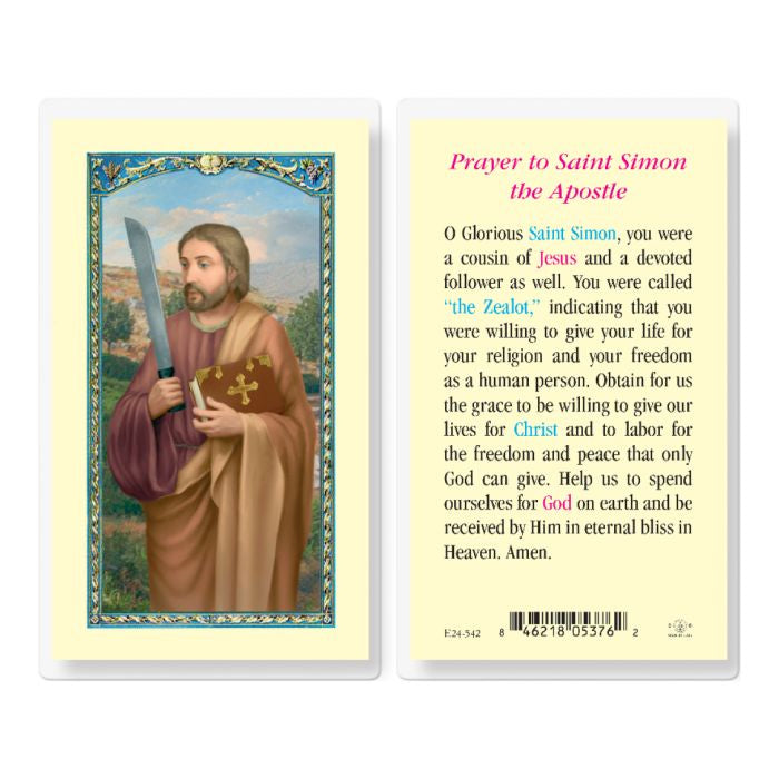 St. Simon the Apostle Holy Card (The Zealot) – St. Anthony's Catholic ...