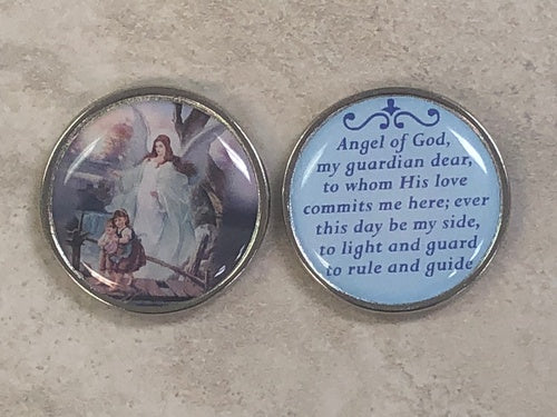 Guardian Angel pocket token - painted epoxy - Made in Italy