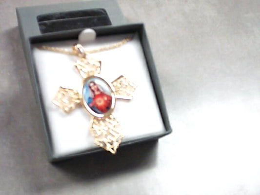 Immaculate Heart of Mary photo cross necklace