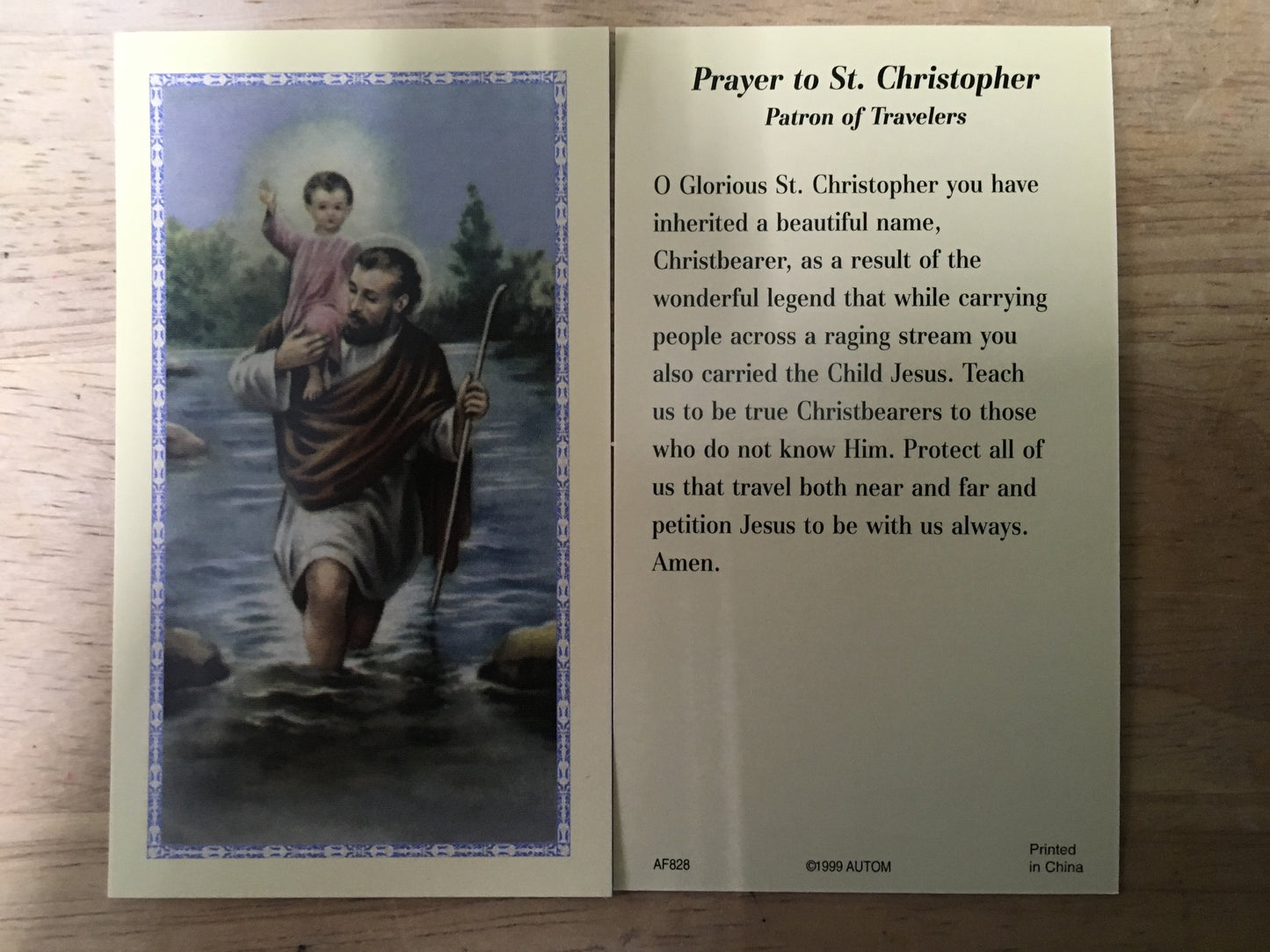 St. Christopher Holy Card