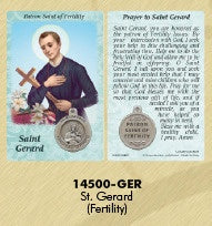 St. Gerard Holy card with medal - patron saint of fertility