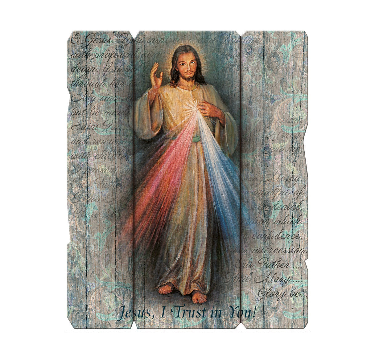 Divine Mercy Small 7 1/2X9" Vintage Plaque With Hanger