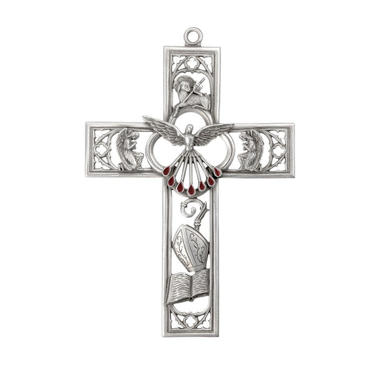 6" GENUINE PEWTER CONFIRMATION CROSS